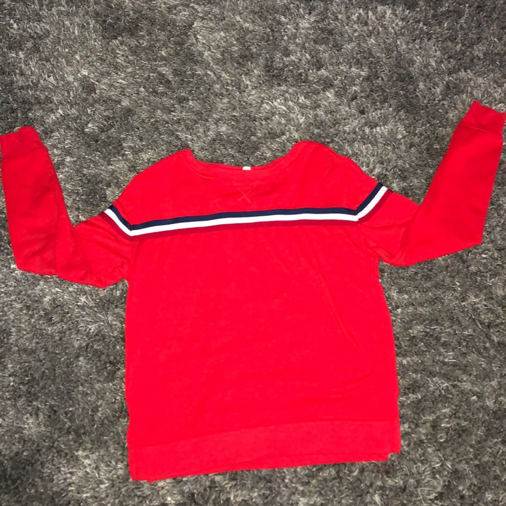 striped red shirt